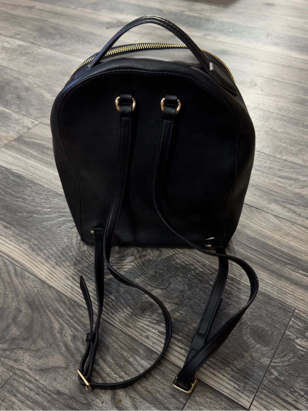 Nine West Black Mini Backpack with Gold Hardware - Picture 2 of 2